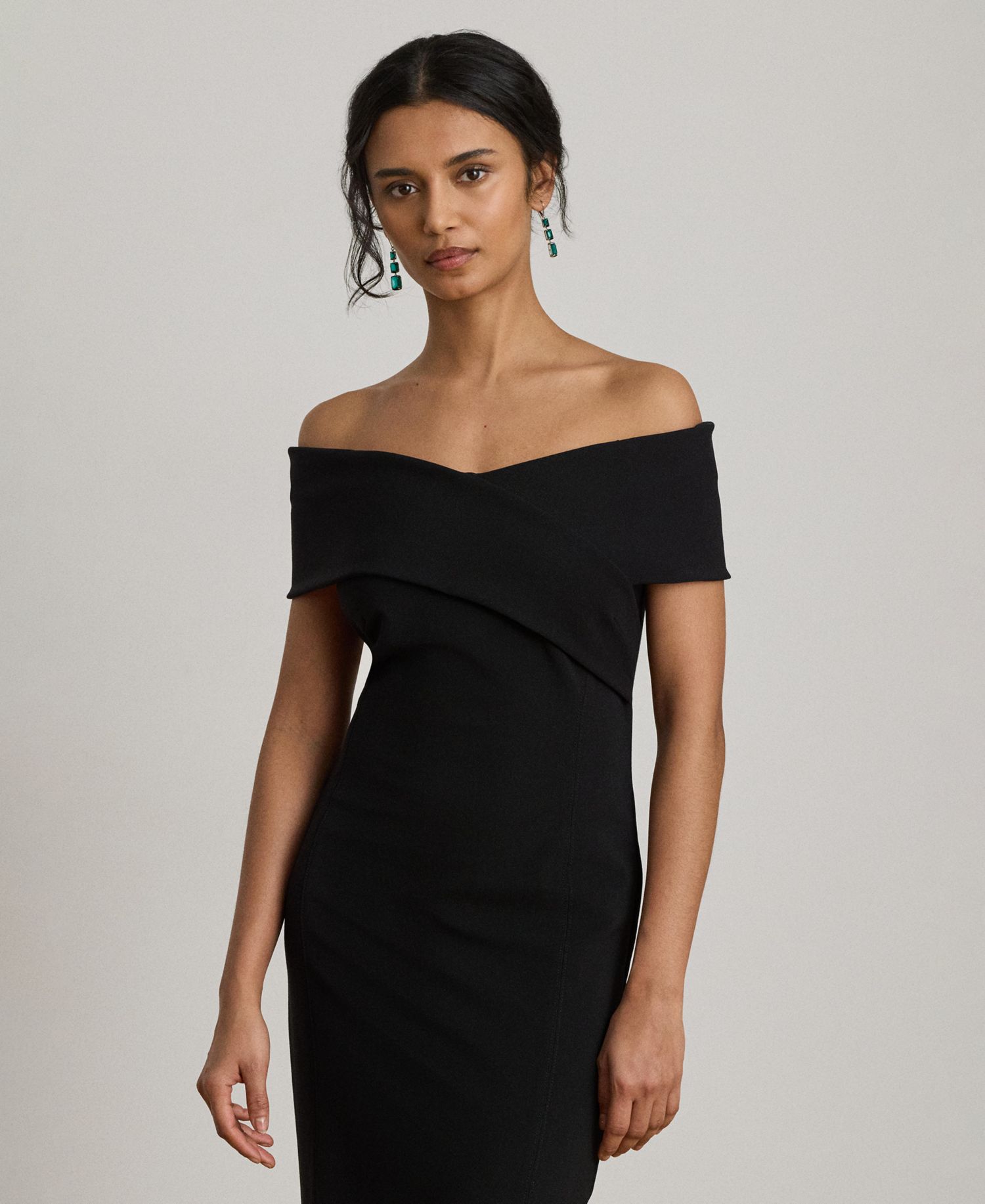 Women's Faille Off-the-Shoulder Gown