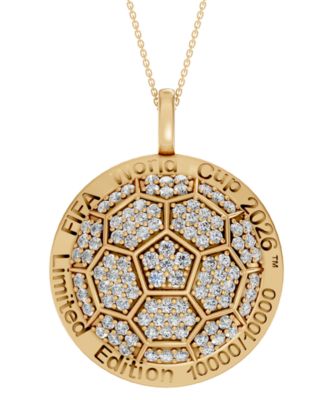 Lab-Grown Diamond (1 ct. t.w.) FIFA World Cup 2026 Pendant Necklace in Yellow Gold Micron Sterling Silver (Also in Sterling Silver)