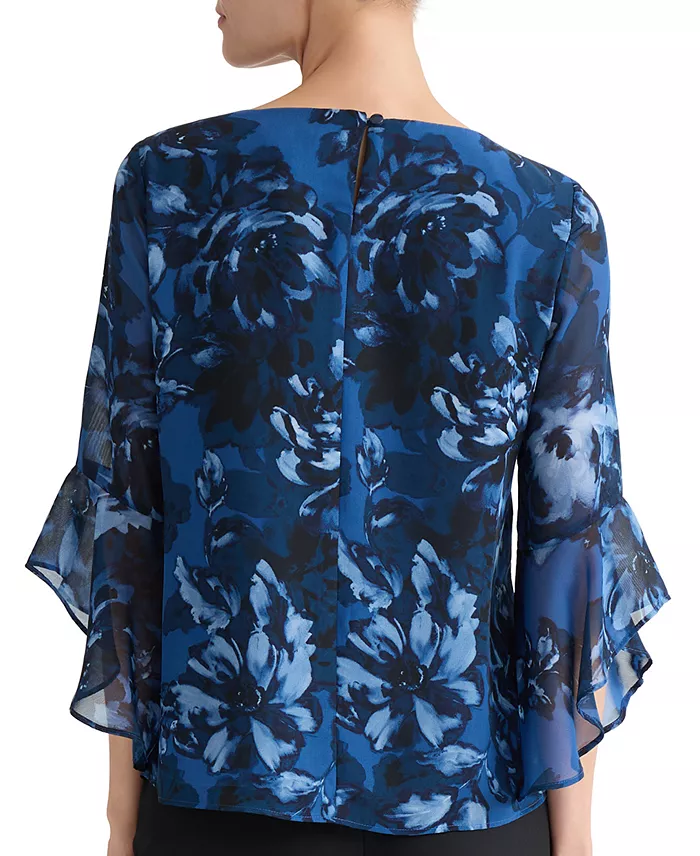 Women's Boat-Neck Ruffle-Sleeve Blouse - thumbnail 5