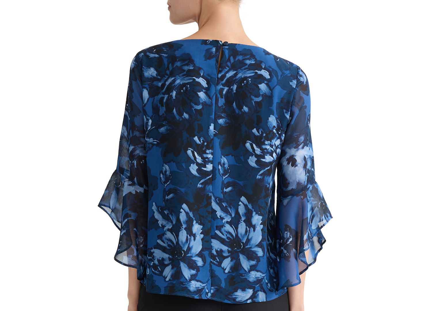 Women's Boat-Neck Ruffle-Sleeve Blouse