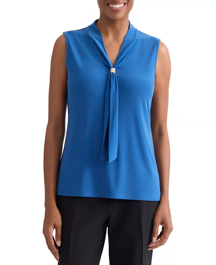 Women's Embellished-Tie-Neck Sleeveless Top - thumbnail 2