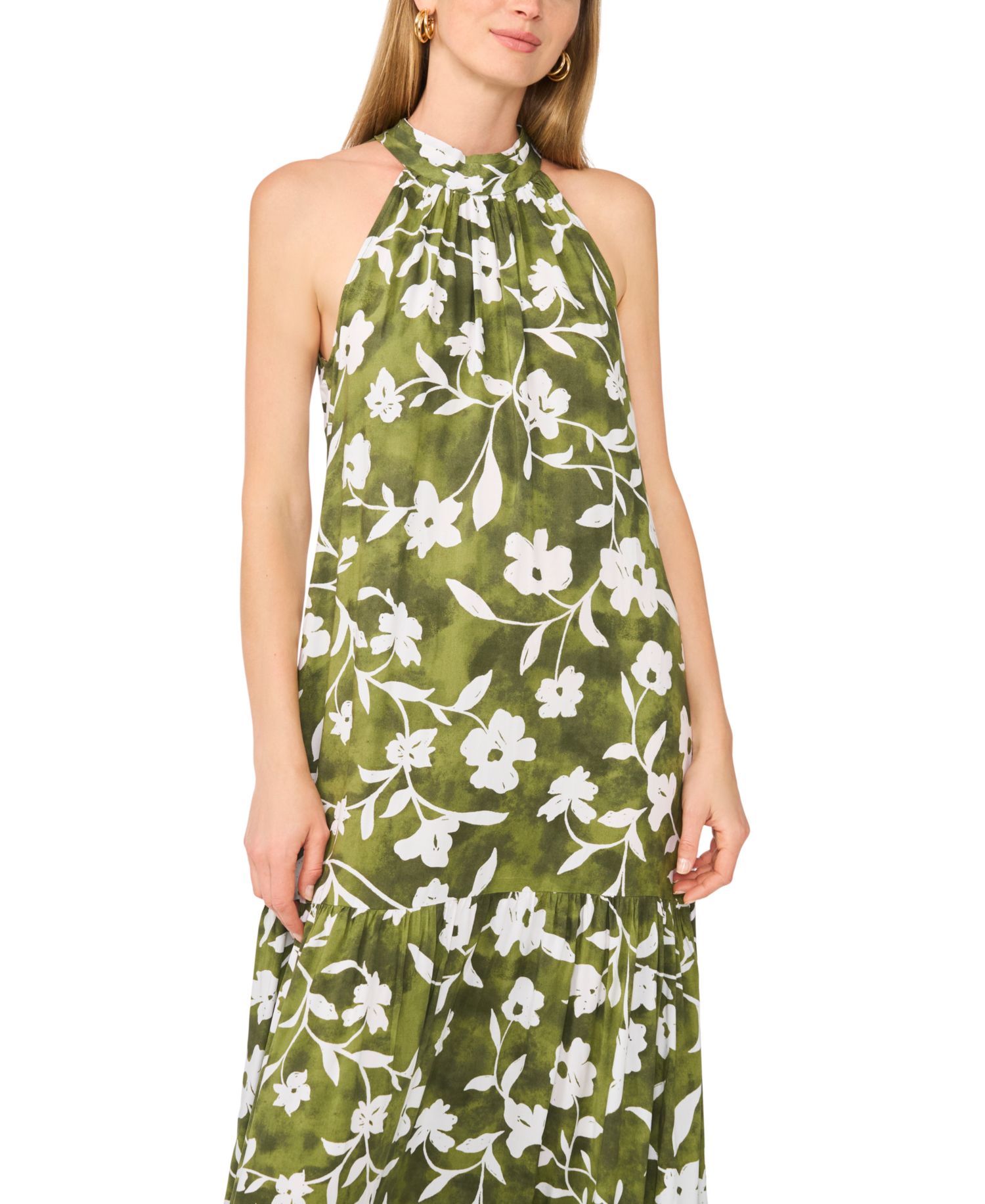 Women's Floral Halter Challis Dress
