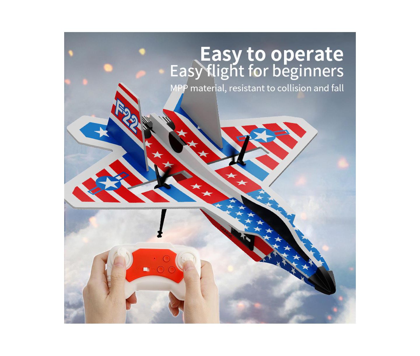 Детская игрушка Bruce & Shark 2.4G LED RC Glider Plane, цвет: Синий — фото 2