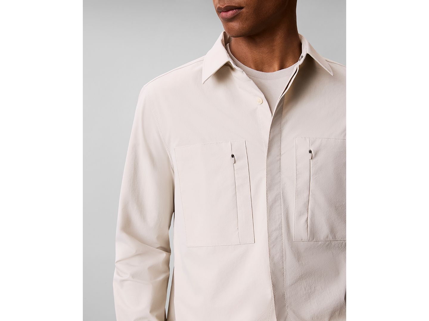 Мужская рубашка Calvin Klein Stretch Blend Classic-Fit, цвет: Moonstruck — фото 5