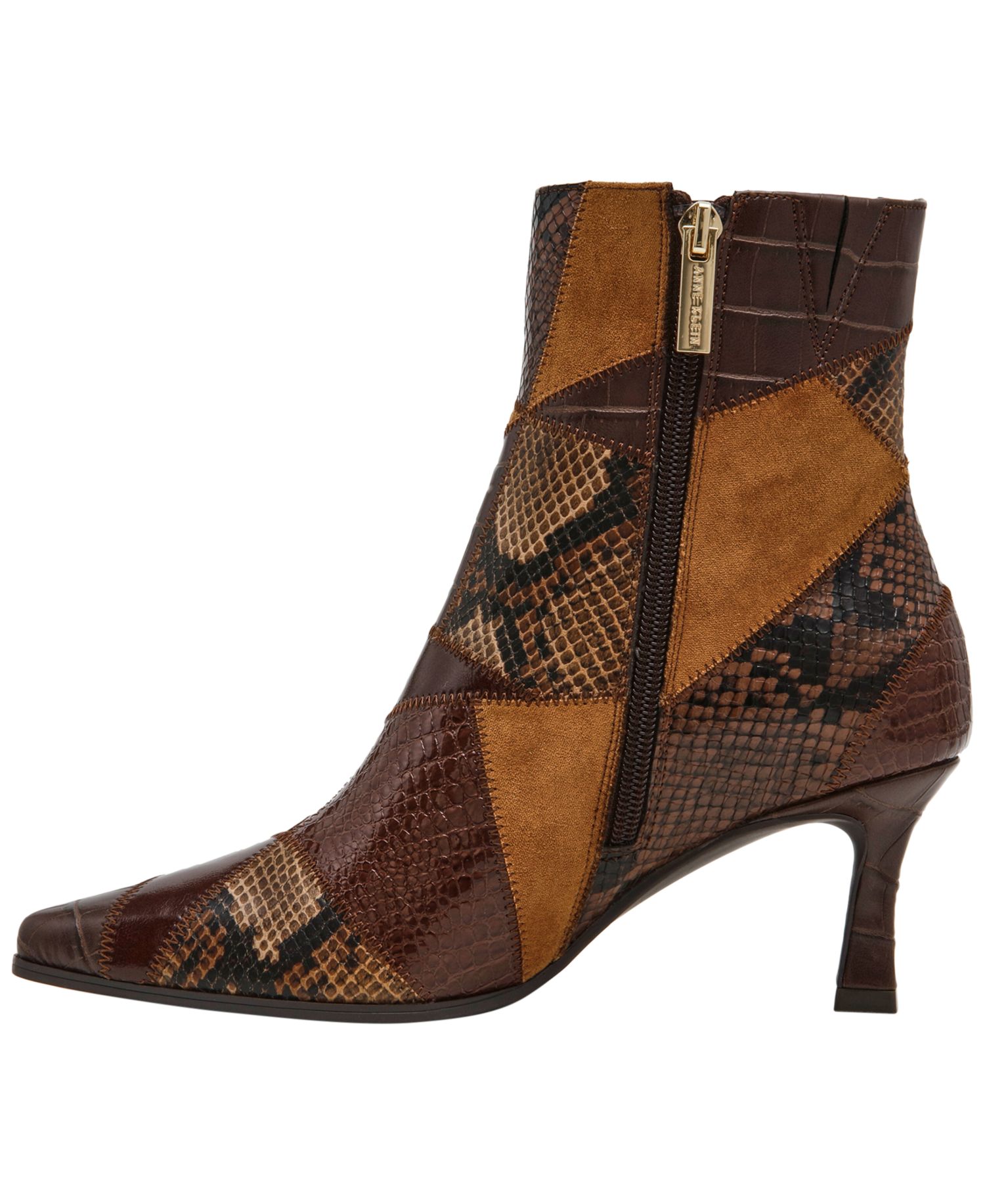 Women's Cosia Patchwork Pointed Toe Heeled Dress Booties