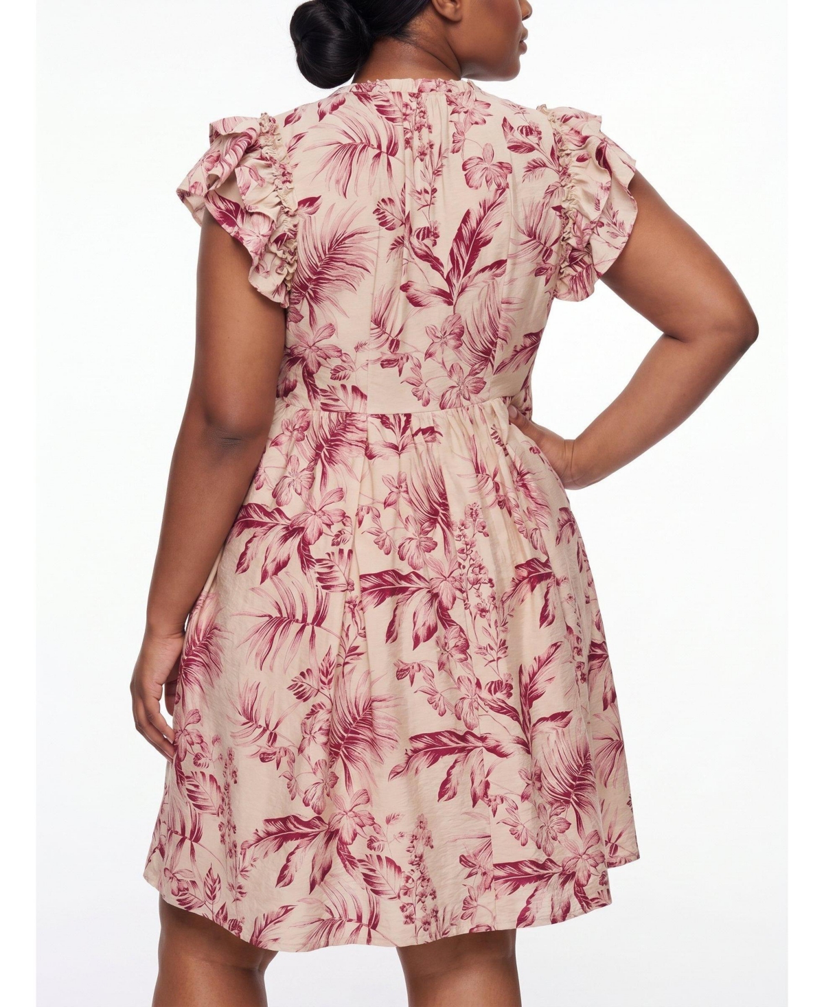 Torrid Women's Plus Belle Isle Flutter Sleeve Mini Dress