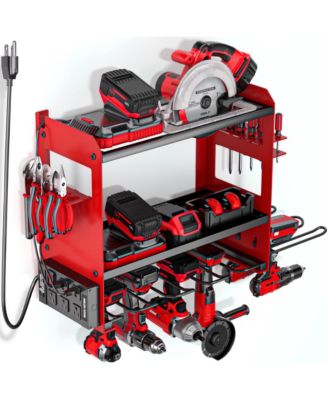 Power Tool Organizer Wall Mount Charging Station Drill Holder Metal Strip