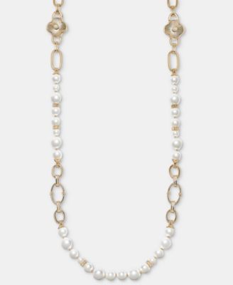 Crystal & Imitation Pearl Strand Necklace, 42" 