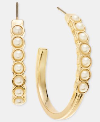 Imitation Pearl C-Hoop Earrings