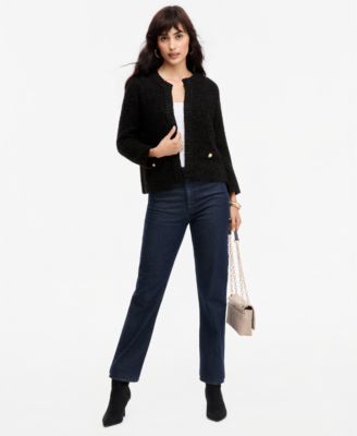 I.N.C. Women's Eyelash 3/4-Sleeve Cardigan