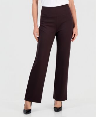 Petite Wide-Leg High-Waisted Pull-On Pants