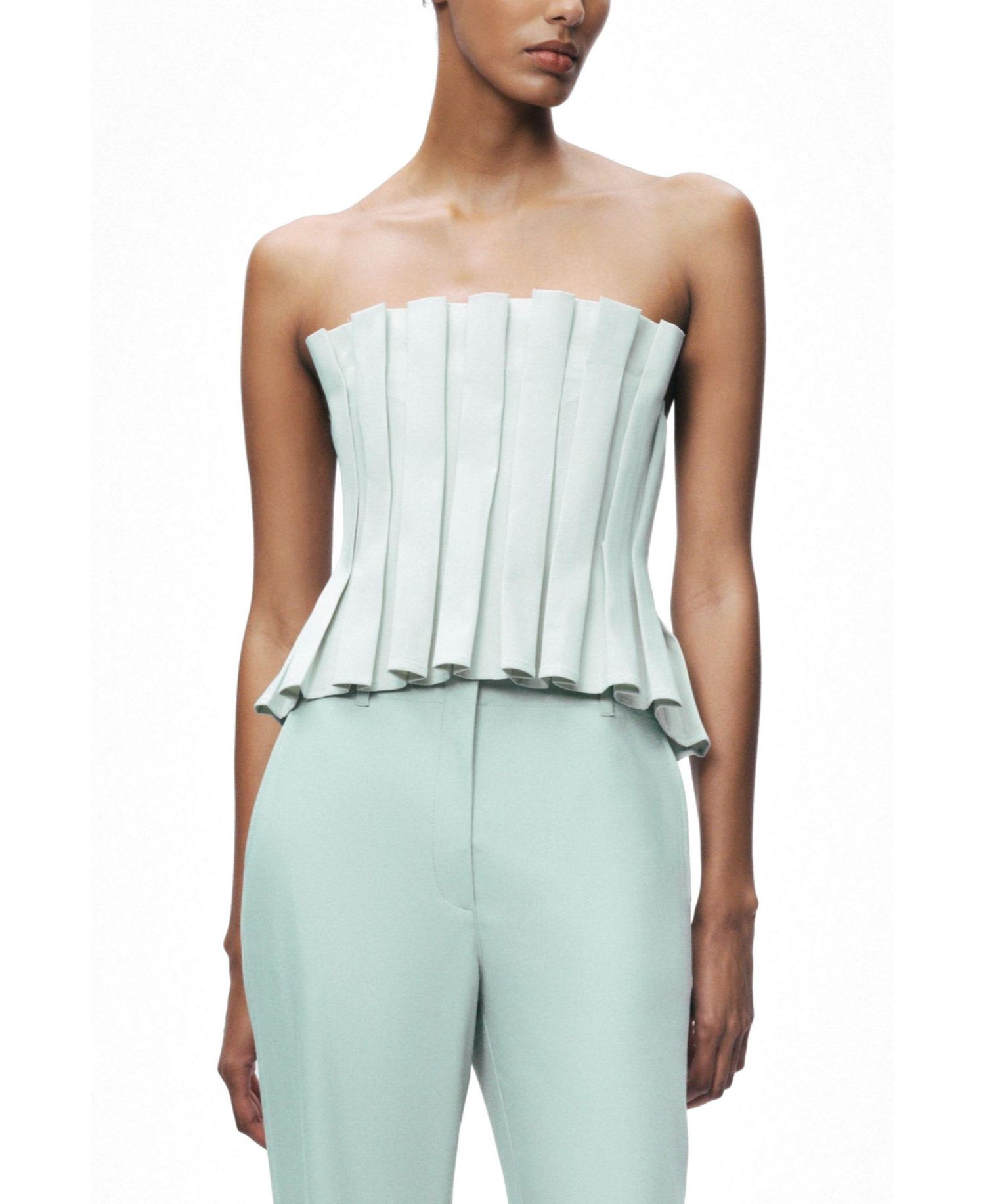 Women's Pleated Strapless Bustier Top