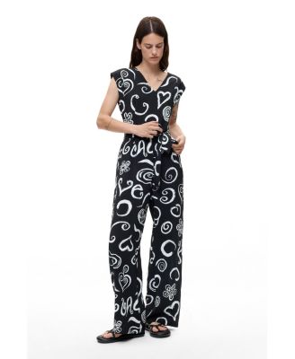 Women's Printed Letter Jumpsuit