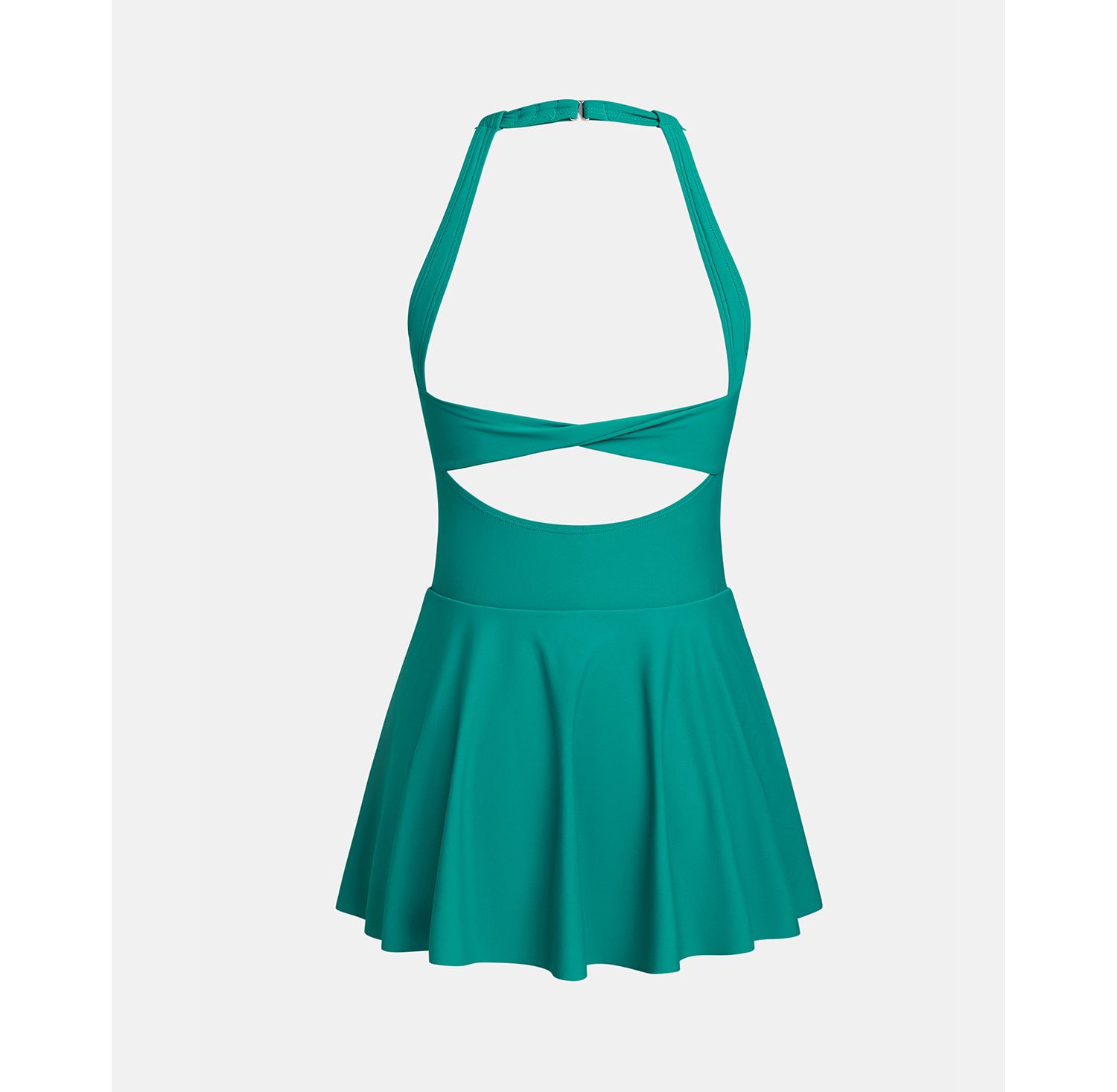 Women's Scoop Neck Open Back One Piece Swimdress