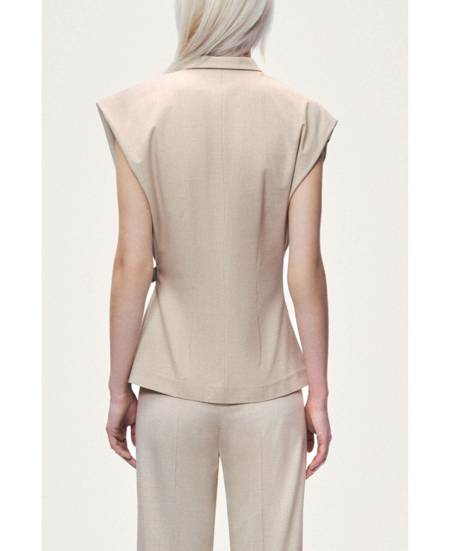 Women's Belted Double-Breasted Vest