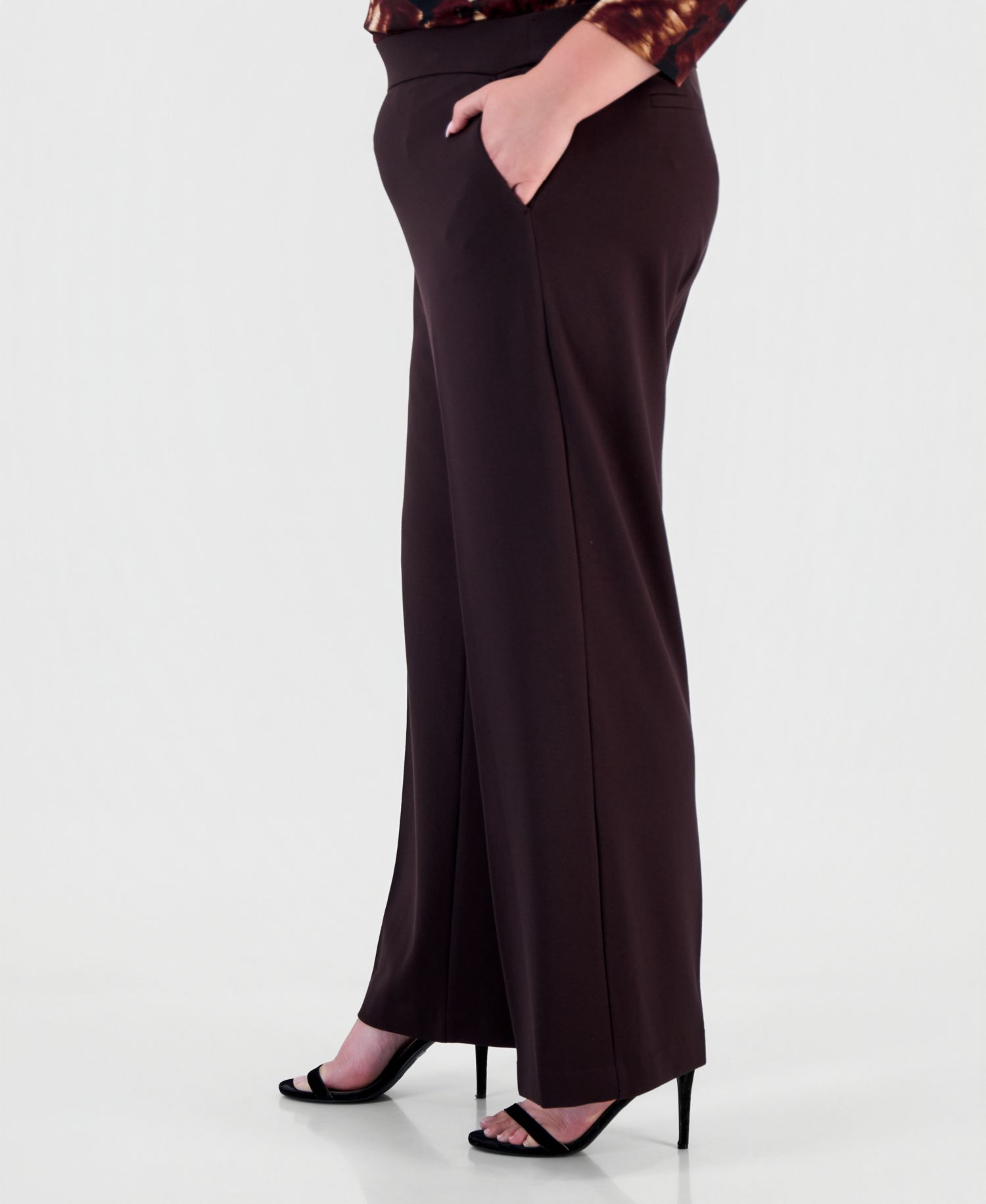Plus Size Wide-Leg Pull-On Pants