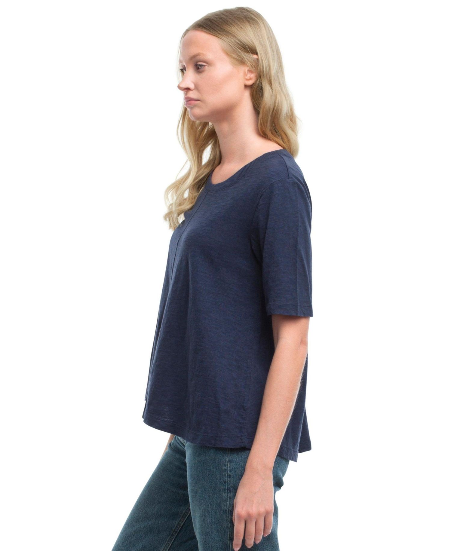 Women's Clothing Elbow Sleeve Trapeze Top