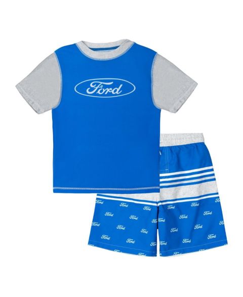Купальники Ford Motor Company Boys Ford Swimwear 2-Piece Rash Guard and Trunks Set