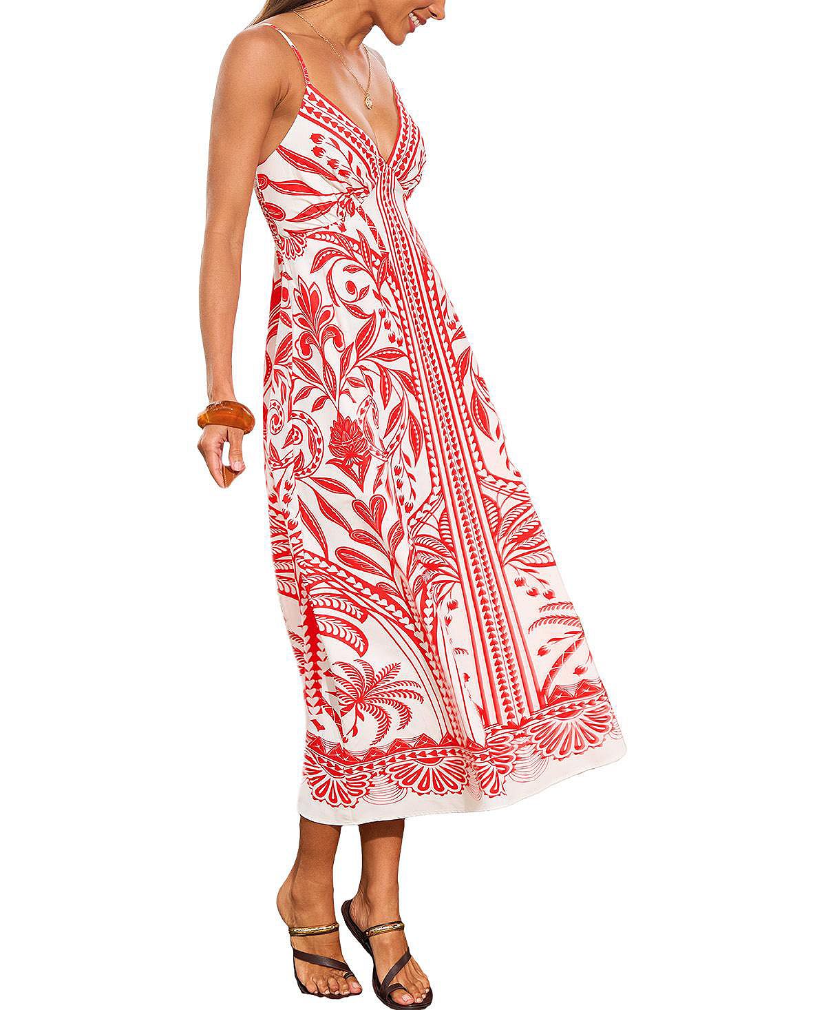 Cupshe Women's Palm Tree Lane Tropical Maxi Beach Dress view 2 — MAYCSS fashion products