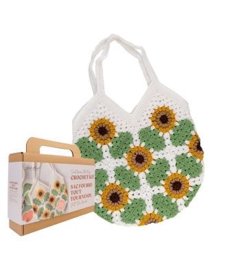 Sunflower Tote Bag Floral Crochet DIY Kit for Beginners