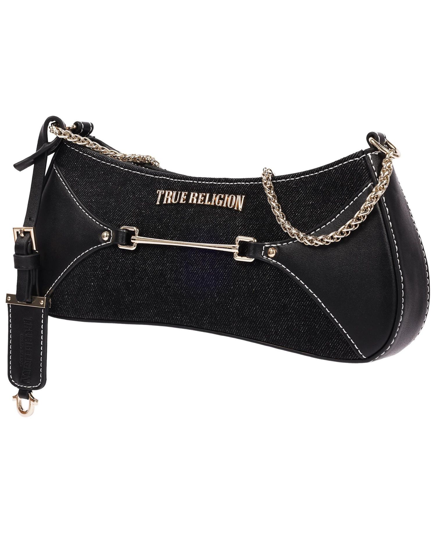 Women's Zip Top Denim Shoulder Bag
