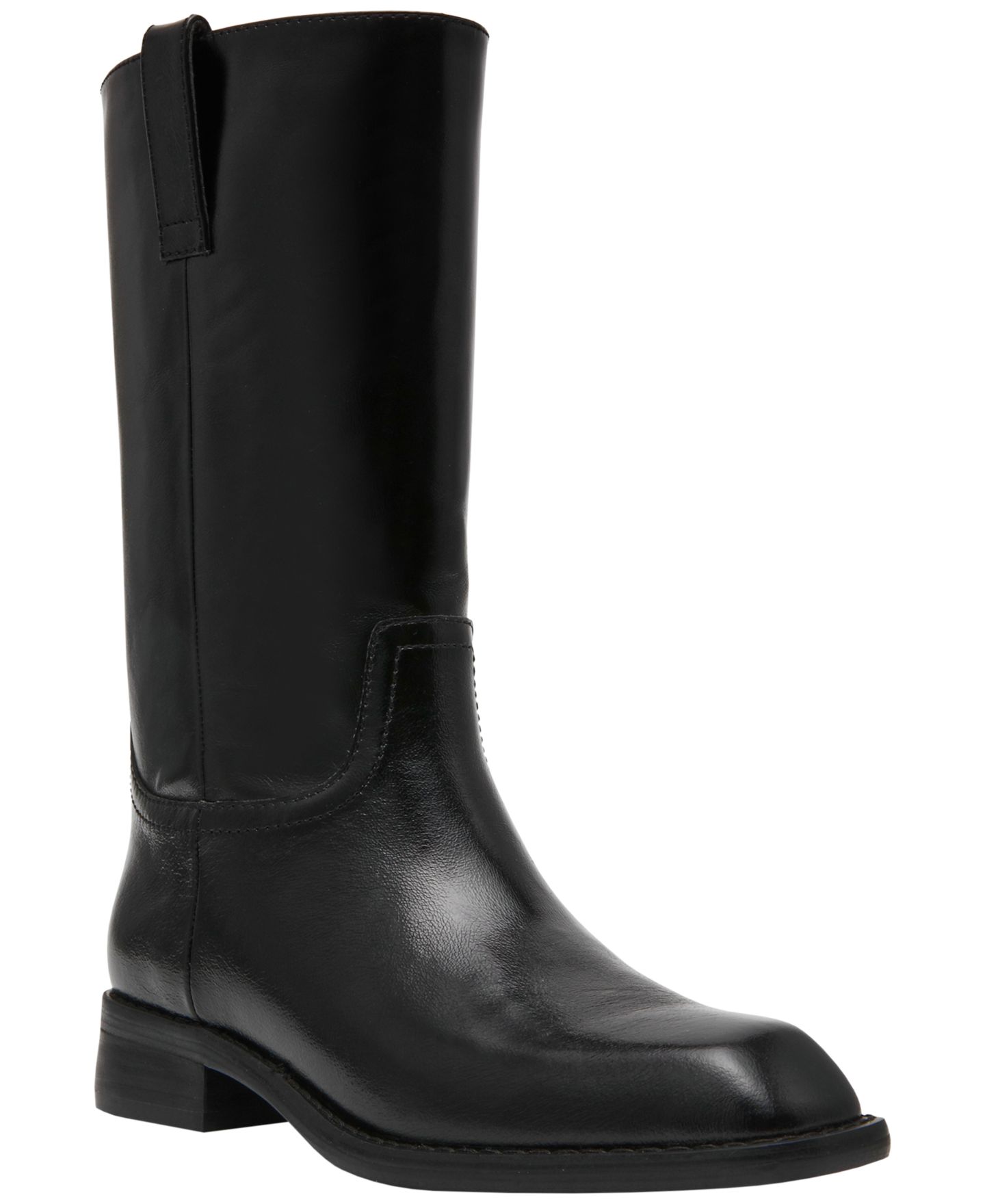 Женские ботинки Steve Madden Primo Mid-Shaft Engineer, цвет: Чёрный блестящий — фото 1