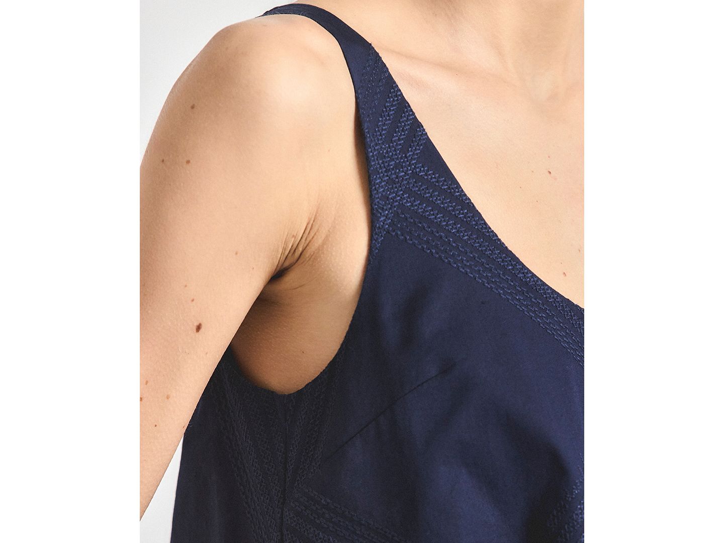 Женское платье Derek Lam 10 Crosby Emery Embroidered Twill Trapeze, цвет: Тёмно-синий — фото 3