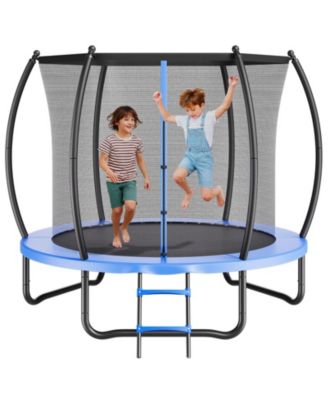 8 Feet Outdoor Trampoline with Safety Net and Thickened Pad