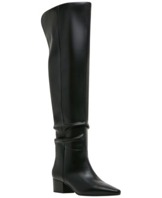 Women's Elite Block Heel Over The Knee Slouch Boots, Regular & Wide Calf