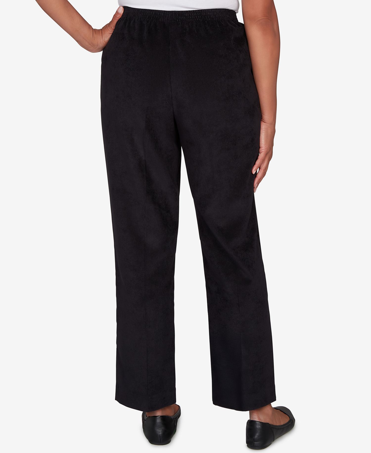 Petite Corduroy Elastic Waistband Short-Length Pants