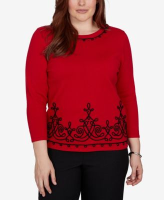 Petite Border Scroll Soutache Sweater