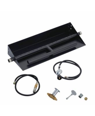 60000 BTU Powder-Coated Steel Drop-In Fire Pit Burner Pan, Dual Fuel Natural Gas and Propane Insert Kit