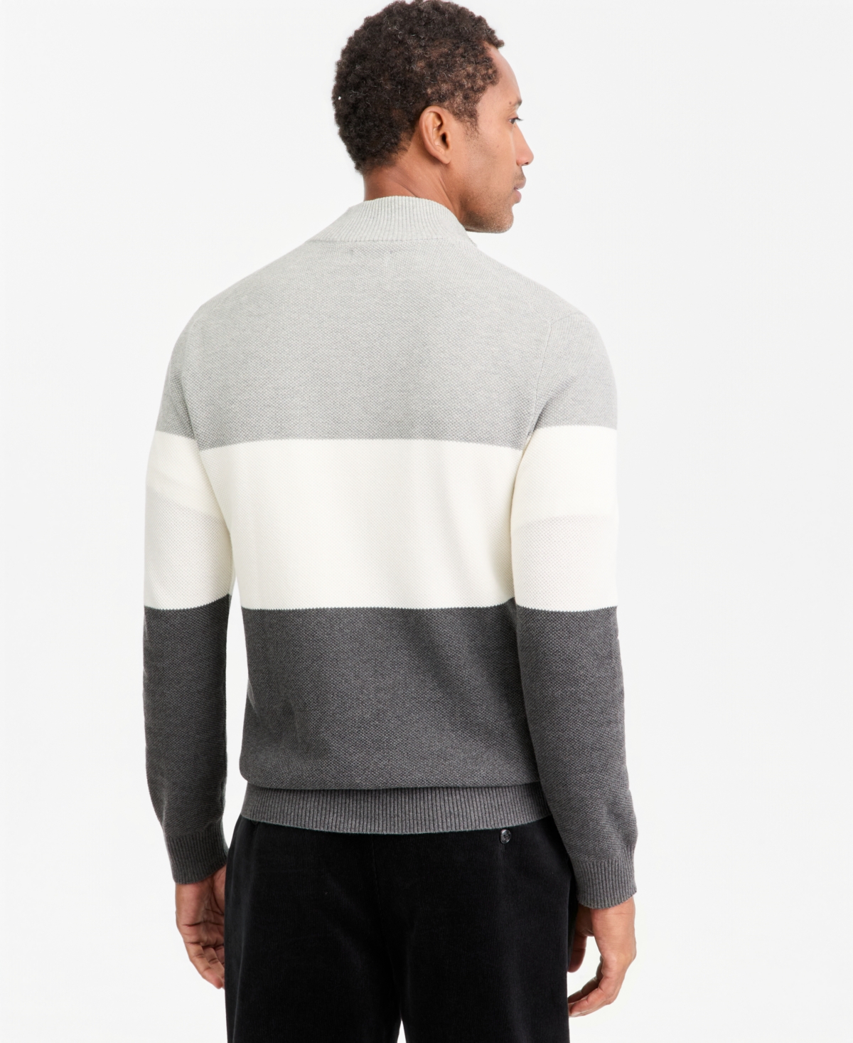 Club Room Men's Blocked Cotton Quarter-Zip Sweater, Macy's Exclusive