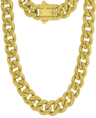Men's 18k Gold-Plated Steel Miami Cuban Chain Necklace