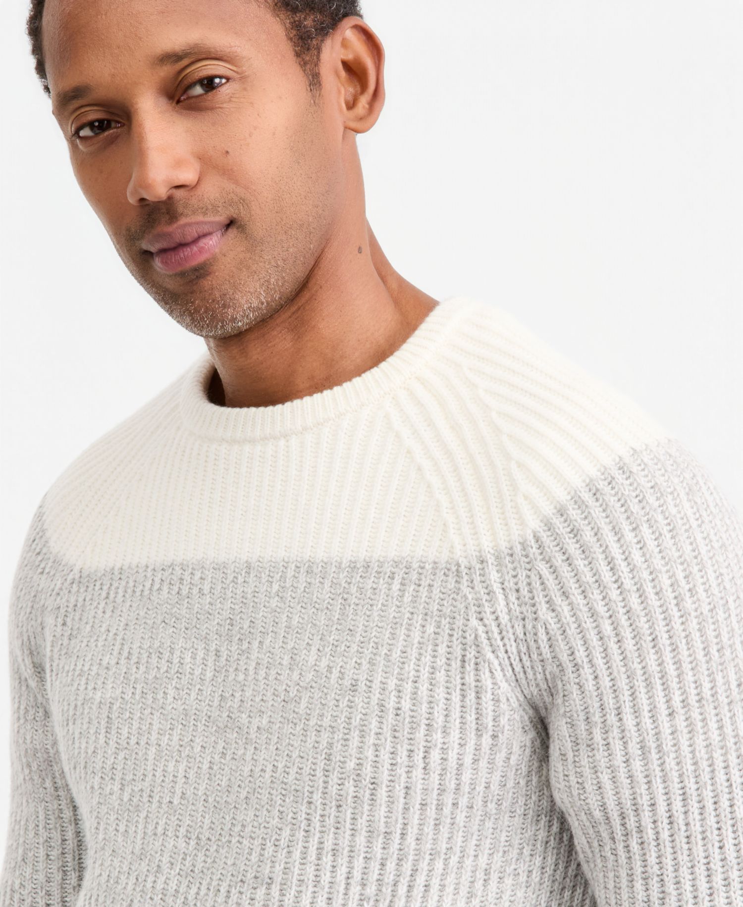 Men's Premium Blocked Chunky Crewneck Sweater, Macy's Exclusive