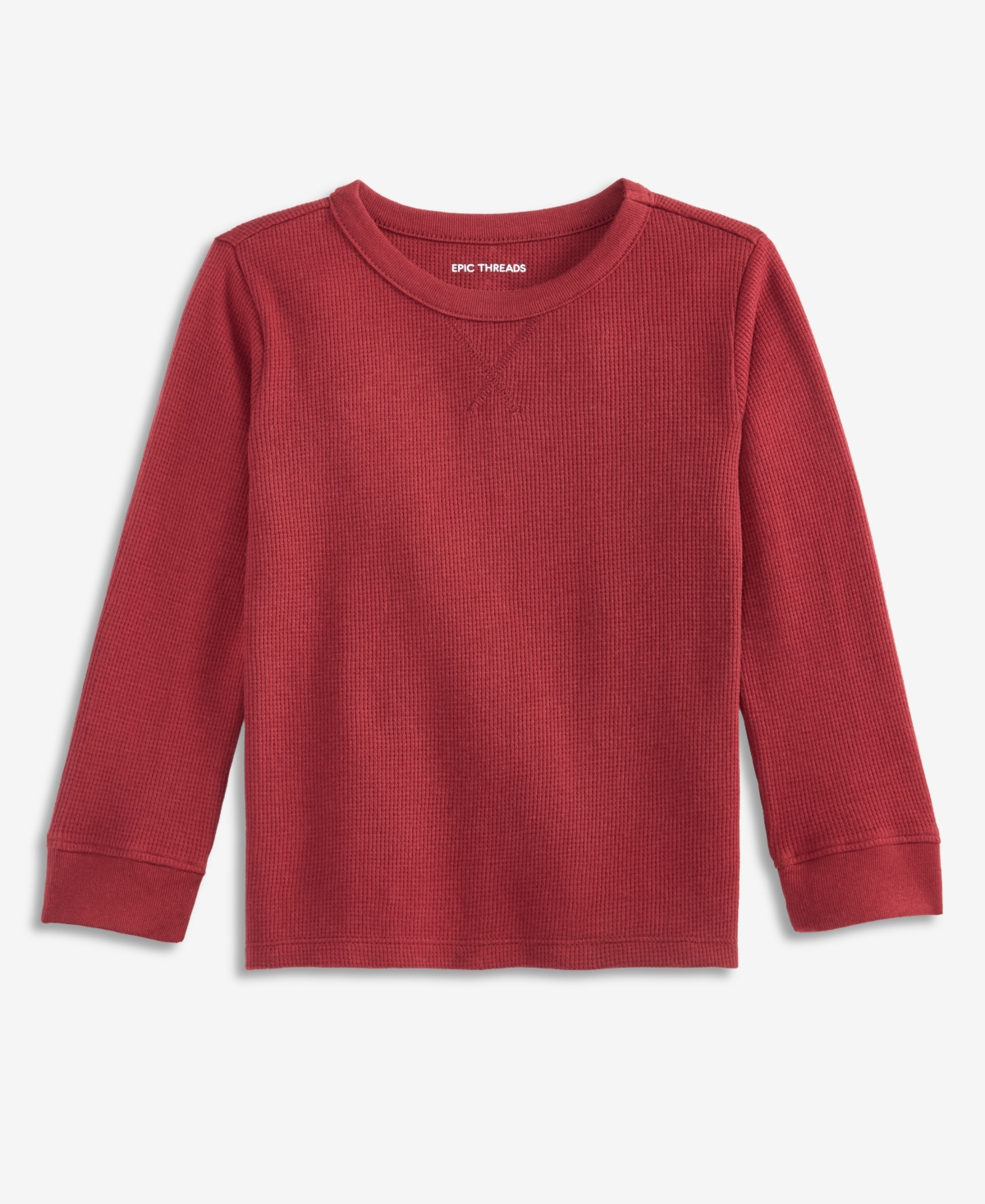 Epic Threads Babies' Toddler Boys' 12m-5t Solid Thermal Long-sleeve T-shirt, Macy's Exclusive In Brown