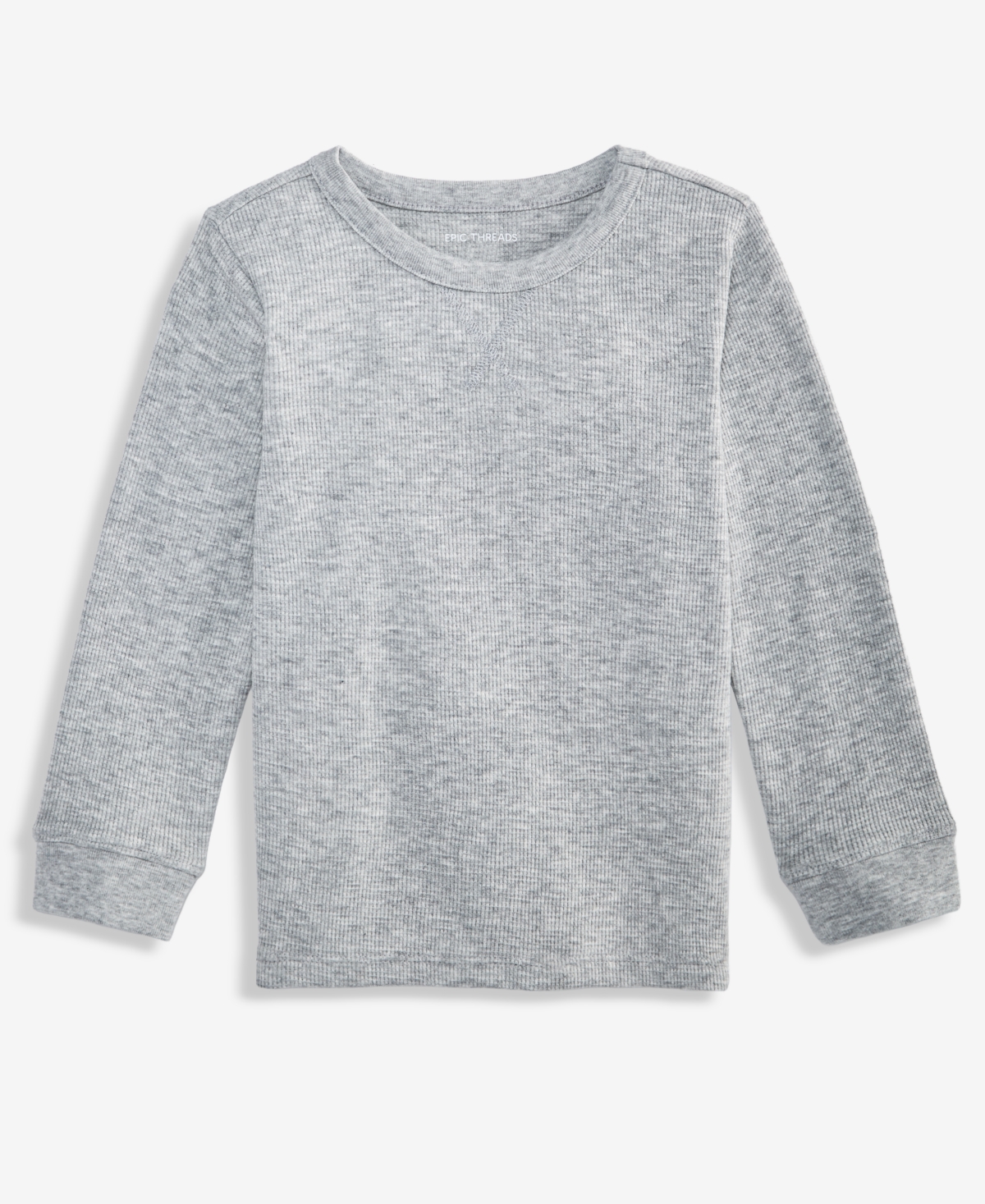 Epic Threads Babies' Toddler Boys' 12m-5t Solid Thermal Long-sleeve T-shirt, Macy's Exclusive In Gray