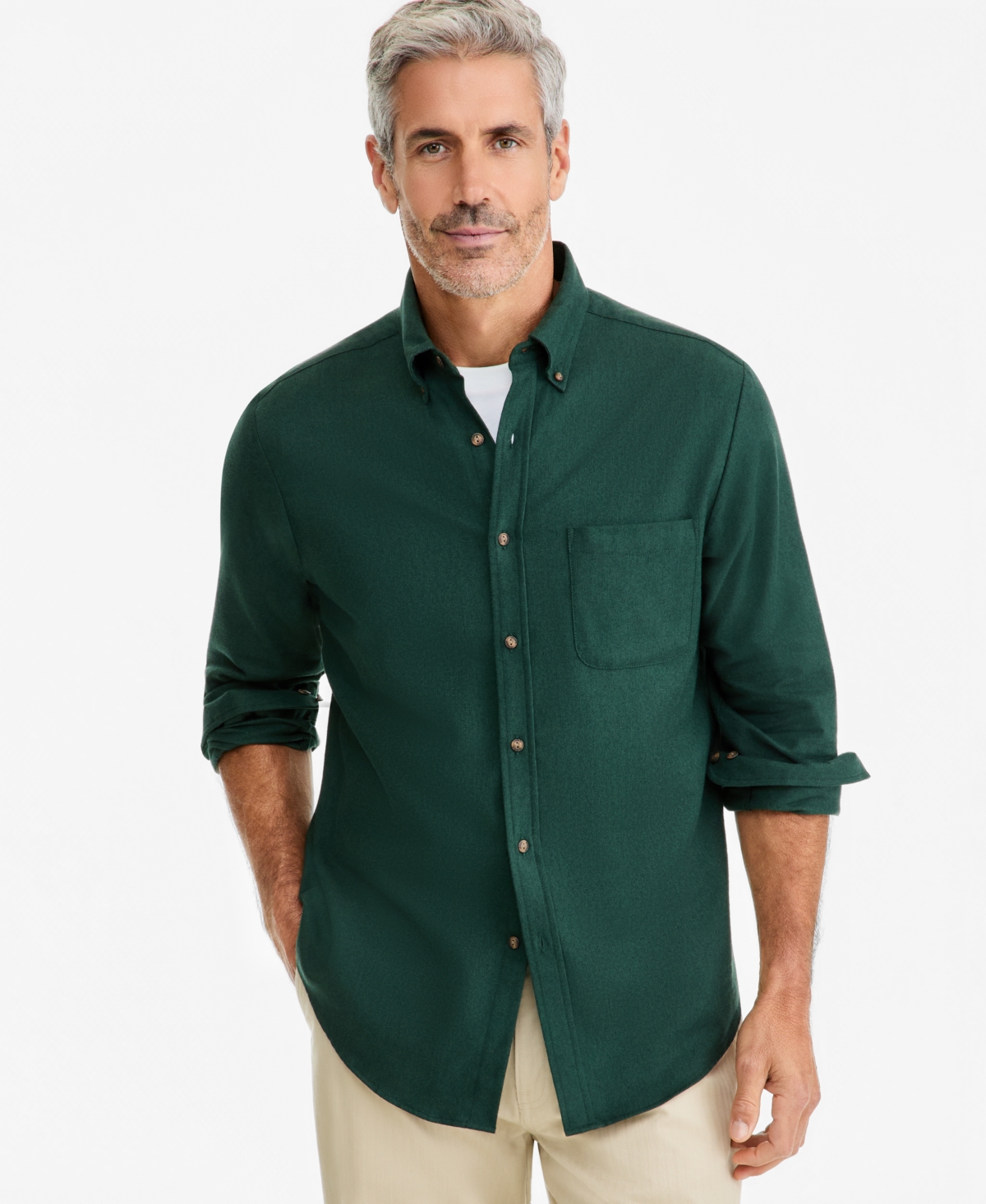 Club Room Men's Long-Sleeve Flannel Plaid Shirt, Macy's Exclusive