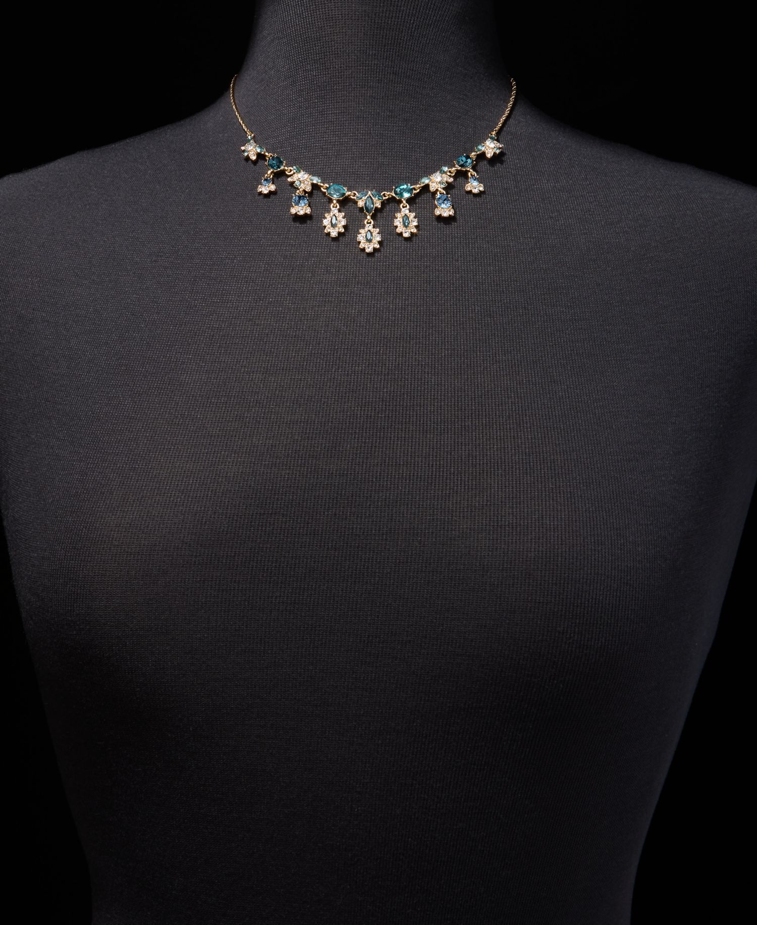 Stone Shaky Statement Necklace, 16" + 3" extender