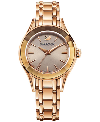 Swarovski Women's Swiss Alegria Rose Gold-Tone Bracelet Watch 33mm 5188842
