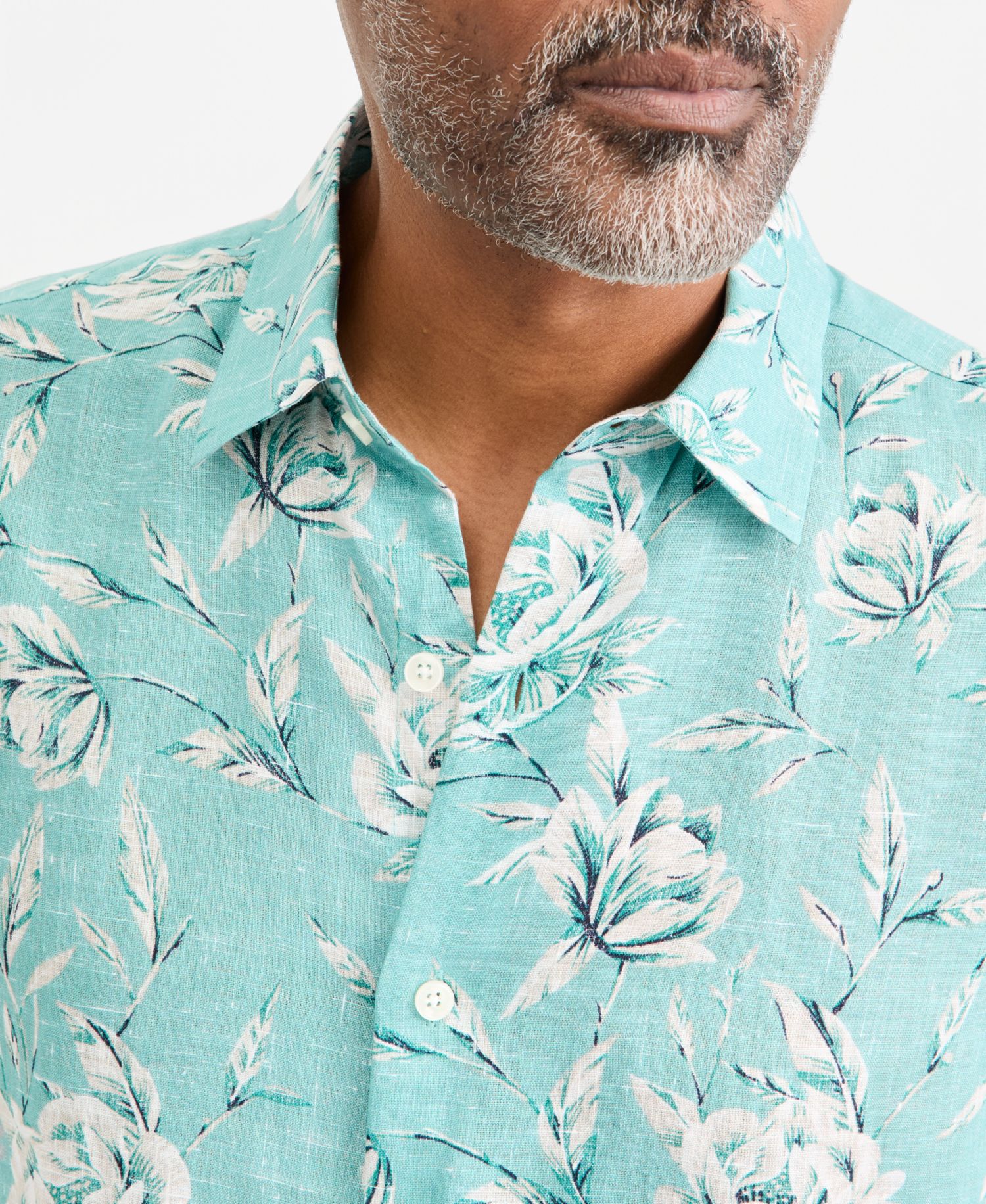 Men's Wally Linen Floral-Print Short-Sleeve Shirt