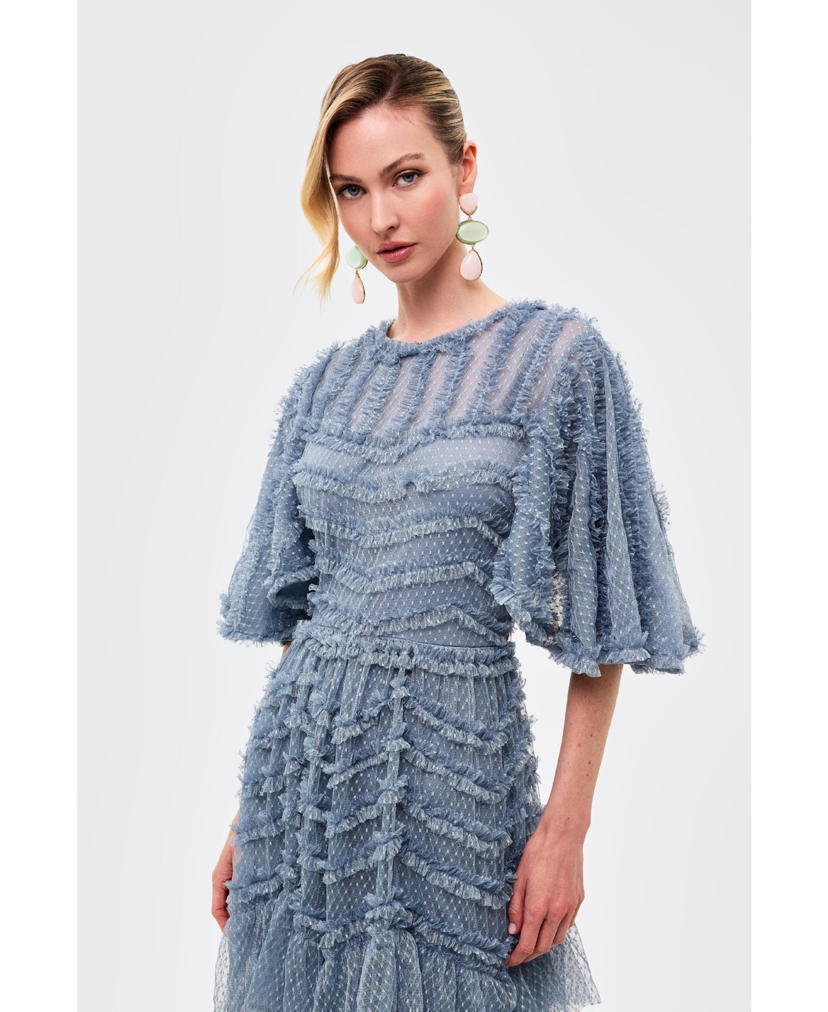 Beauut Women's Flutter Ruffle Maxi Dress