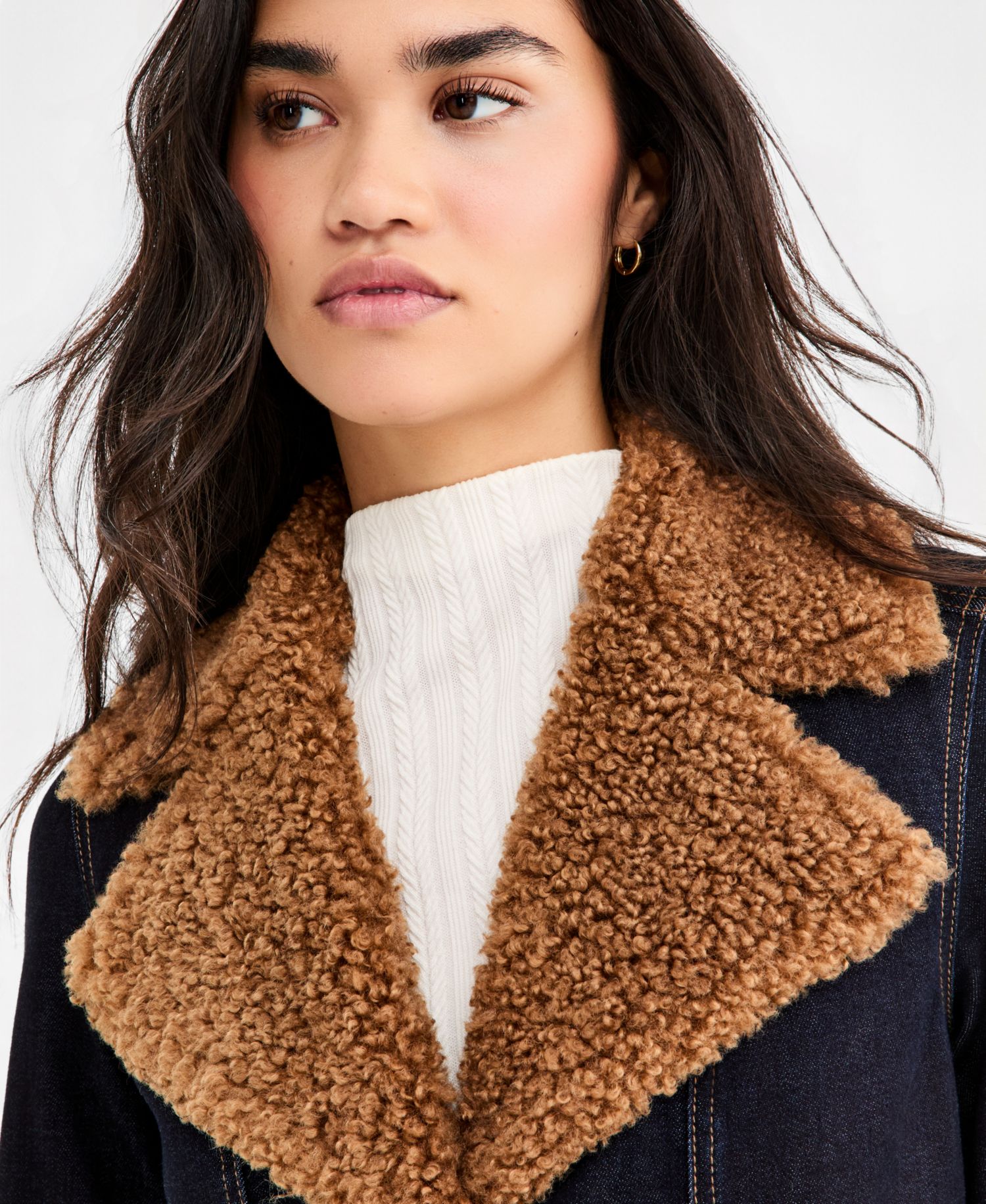 Women's Sherpa-Trim Notch-Collar Jacket
