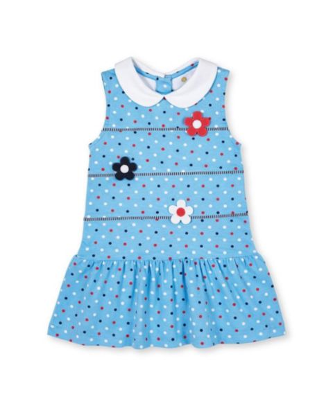 Платье Florence Eiseman Printed Knit Dress With Flowers для девочек, цвет: Средний синий