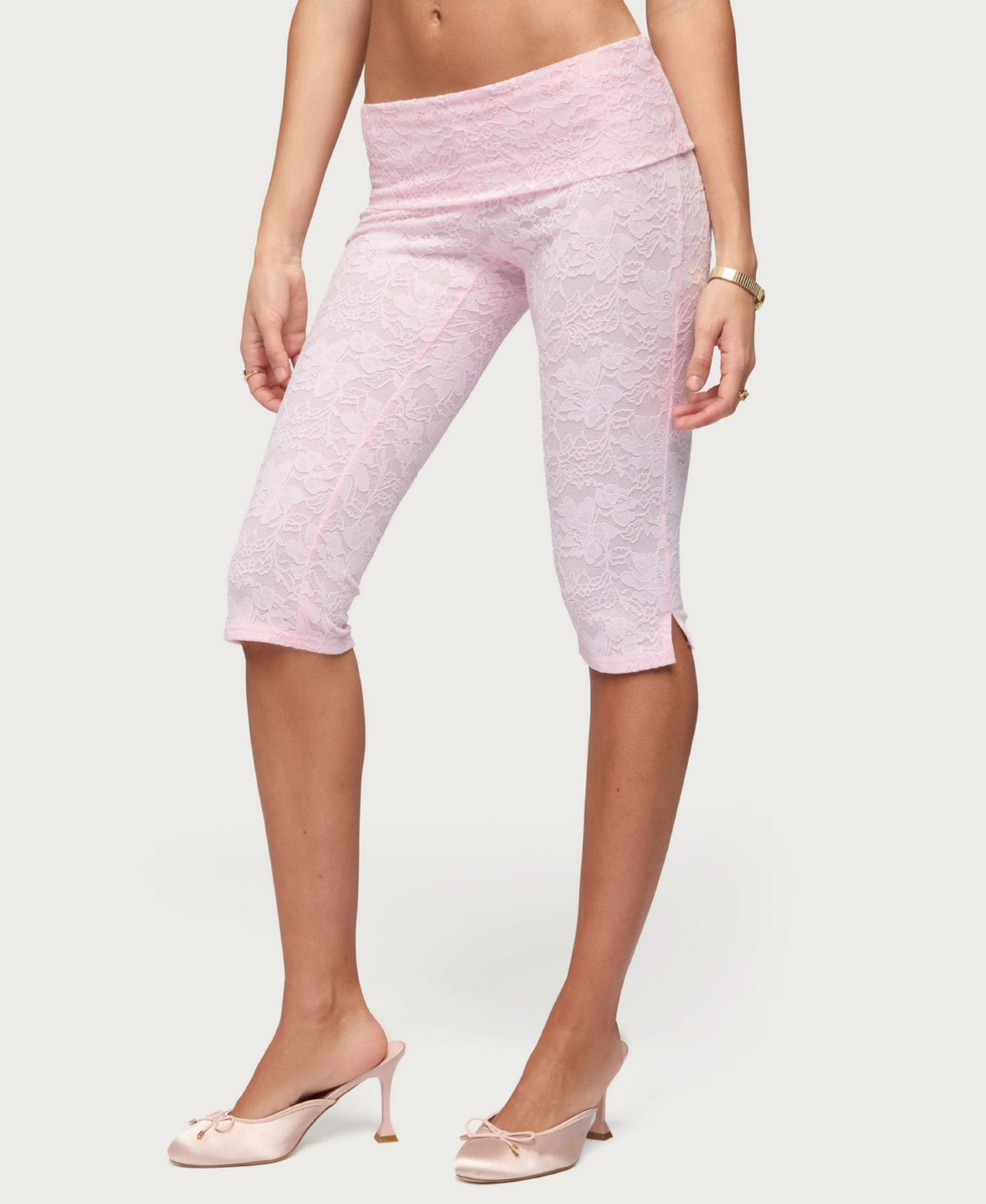 Women's Talisa Foldover Lace Capri Leggings