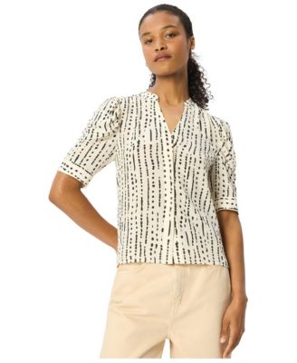 Women's Dashed Spot Gathered Blouse