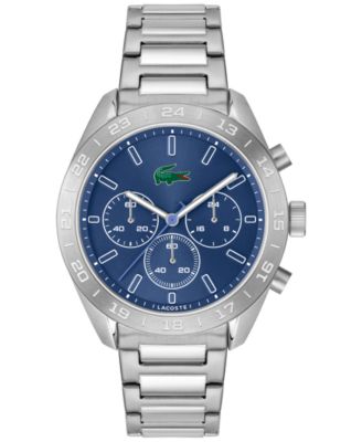 Men's Quartz Boston Silver-Tone Stainless Steel Bracelet Watch 42mm
