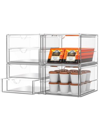Makeup Organizer 4 Pack Drawer Transparent Desktop Storage Office Supplies Home
