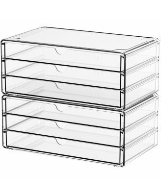 Stackable Desk Organizer Drawers Office Supplies