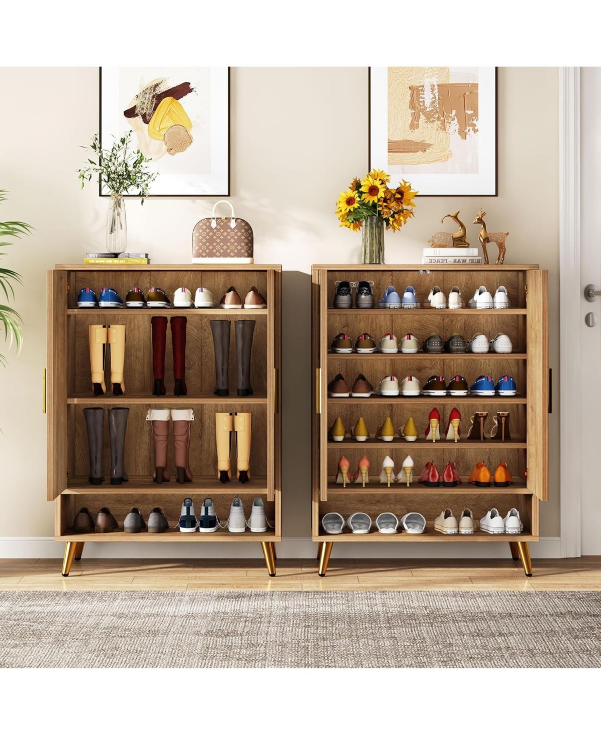 Tribesigns 6-Tier Shoe Cabinet with Doors, Storage for Entryway, Hallway